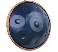 HEYQK Hand Pan Harmonic, Tamburo in Acciaio in D Minor 9 Note 22 Inches 440 HZ, Hand Drum Percussione con Soft Hand Pan Bag, 2 Bacchette e il Sopporto, Blu