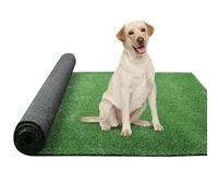 Heyroll Erba artificiale 0,9 x 2,9 m, altezza del pelo 1 cm, tappeto sintetico per interni ed esterni, prato per cani, giardino, balcone, patio con fori di drenaggio, dimensioni personalizzate