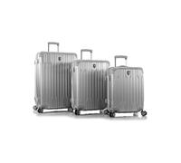Heys Xtrak 4 ruote Set di valigie 3 pezzi con piega di espansione color argento