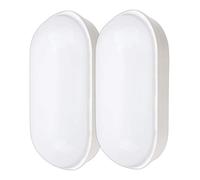 Heyseven LED Lampada da soffitto, 20W 2200LM Luce della cantina a LED, plafoniera ovale, Plafoniera da Parete Impermeabile IP55, Bagno Garage Corridoio Officina Giardino Balcone, Bianco Neutro 2PCS