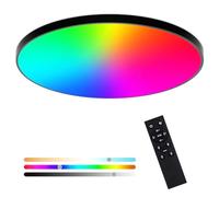 Heyseven Plafoniera Led Soffitto con Telecomando, 24W Dimmerabile RGB Lampadario Compatibile con Alexa Google Home, IP44 impermeabile Lampada per Camera da Letto Cucina Corridoi Bagno
