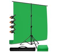 Heysliy Green Screen - Sfondo 2 x 3 m, con supporto a T, 1,8 x 2,5 m