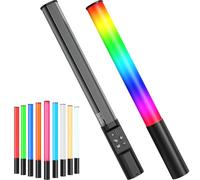 Heysliy RGB Luce Video LED a Bastone,Barra Luminosa da Studio Portatile con 2600mAh Ricaricabile, 1000 Lumen di Luminosità Regolabile 2500K-9900K, 9 Colori Dimmerabili