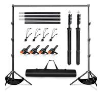 Heysliy Supporti per Sfondi, Set di Supporto Sfondo Fotografico, Supporto Professionale per Sfondo Fotografico Regolabile (1-3 M di Altezza/1,5-3 M di Larghezza) con Borsa per il Trasporto