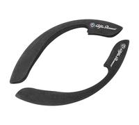 HEYSOF Pelle Scamosciata, Coprivolante per Auto 2 Pezzi, Copertura Protettiva Segmentata Traspirante Antiscivolo, Accessori Decorazione, per Alfa Romeo Giulia Stelvio 159 147 156,bla-ck1