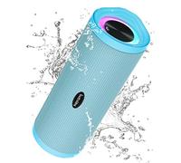 HEYSONG Altoparlante Bluetooth portatile, altoparlanti impermeabili wireless per esterni con luce LED, bassi migliorati, IPX7, riproduzione 40 ore, scheda TF, stereo wireless per spiaggia, piscina,