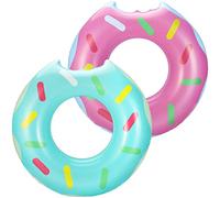 HeySplash Ciambelle Gonfiabili, Confezione da 2 Donut, Azzurro&Rosa