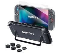 HEYSTOP Cuover per Nintendo Switch 2 Modello, Dockable Custodia Protettiva Trasparente in TPU Morbido con Pellicola Temperata Switch 2 Cappucci del Pollice per Nintendo Switch 2 Joycon