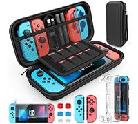 HEYSTOP Custodia per Nintendo Switch,Switch Cover trasparente con Switch Pellicole Protettive/Thumb Grips per Nintendo Switch Console Accessori