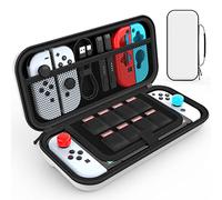 HEYSTOP Custodia Switch OLED/Custodia Switch, Custodia da Trasporto per Nintendo Switch OLED Modello con 8 Cartucce Custodia per Nintendo Switch OLED Console e Accessori, Bianca