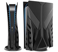 HEYSTOP Piastra di ricambio per pannello di protezione PS5 per Playstation 5, cover rigida lucida opaca antiurto per pannello laterale per console PS5 - nero