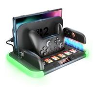 HEYSTOP Switch 2 Station con Dock di Ricarica Joycon per Ricaricare il Controller Nintendo Switch 2 Pro, Kit di Accessori per Riporre Switch 2 con Dock TV e 6 Alloggiamenti per Schede di Gioco