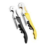 HEYU 2 confezioni di apriscatole professionale per cavaliere, cavatappi per vino e cavaliere, per ristorante, sommelier, barman (nero e giallo)