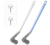 Heyu-Lotus 2 spazzole da golf, Spazzolino Bagno, Scopino per WC in Silicone, Scopino per WC con Manico Lungo, Scopino in Silicone per Angoli e Fessure