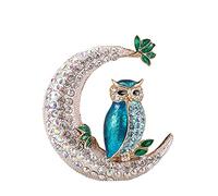HEYU Portachiavi con strass a forma di gufo, ciondolo scintillante con ciondolo a forma di animale, Blu, 2