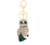 HEYU Simpatico portachiavi a forma di gufo con strass, ciondolo scintillante a forma di animale, adatto per uomini, donne e bambini, Blu, 2