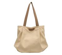 HeYuMeio Grande capacità tela borsa, alla moda e casual una borsa a spalla per gli studenti che si spostano in classe,Bianca