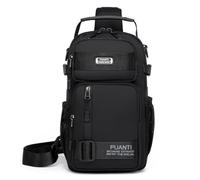 HeYuMeio Zaino multiuso, adatto per escursioni e ciclismo uomo e donna - borsa a tracolla con jack per cuffie e borsa per il tempo libero,Nero