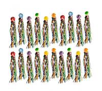 Heyumybit Palline gonfiabili per bambini, 20 pezzi, palline per saltare con nastri colorati, palline per saltare, giocattoli elastici per compleanni dei bambini