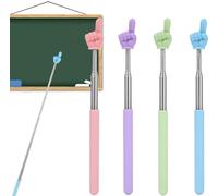 Heyumybit Puntatore Telescopico per Insegnanti,4 Pezzi Bacchetta Telescopica Allungabile, Mini Bastone Retrattile per Insegnanti per Presentatore Forma del Dito Ausili per Insegnanti