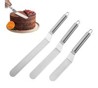 Heyumybit Tavolozza Angolare Piccola,3 Pezzi Coltello per Decorare Torte,Angolato Glassa Spatole in Acciaio Inox,Spatola per Cottura e Distribuzione di Panna e Decorazioni Dolci