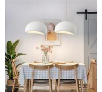 HEYUN Lampada A Sospensione Creativa Stile Giapponese Wabi-sabi E27 Lampadario In Polietilene Bianco Tavolo Da Pranzo Moderno 3 Luci Illuminazione Interna Decorazione Domestica Regolabile(A,50CM)