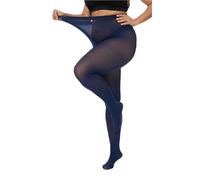 HeyUU Calze da donna Plus taglie vita alta semi trasparente XL-4XL, Blu navy, XL