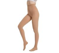 HeyUU Collant colorati morbidi e elastici 80 denari semi opachi a piede intero per donne, Beige scuro, L-XL