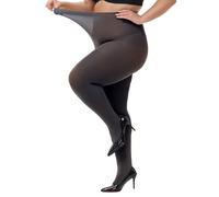 HeyUU Collant da donna Plus Taglie vita alta metà trasparente XL-4XL, grigio scuro, 4XL