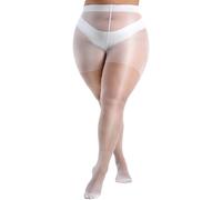 HeyUU Collant trasparenti per taglie forti, da donna, ultra sottili, con dita rinforzate, calze a vita alta XL-4XL, 1 paio - bianco, XX-Large