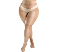 HeyUU Plus Size 20Denier Sheer Collant per le Donne Calze di Seta Morbida Calze a Vita Alta Collant da Donna con Comfort, 1 paio, color carne, XL