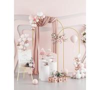 HEYZOEY Arco per matrimonio, 7,2 FT, 6 FT, set di 2 fogli per palloncini in metallo, decorazione per cerimonia, compleanno, decorazione per feste