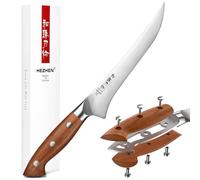 HEZHEN 18,5 cm Coltello per Sfilettare Profesional Coltelli da Disosso | Acciaio German DIN1.4116, Manico Full Tang in Redwood,Lama Leggermente Flessibile,Filettare Disossare Pesce e Carne