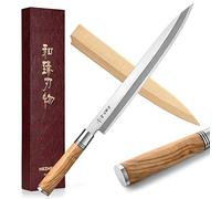 HEZHEN 30 cm Yanagiba Coltello da Sashimi Professionale Giapponese | Con Fodero Coltello,Acciaio Forgiato,Manico Ottagonale in Legno d'Ulivo,Lama Lunga,Taglio di Precisione per Sushi e Pesce