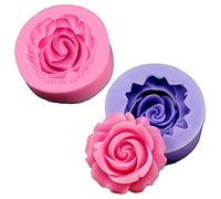 Hezhou 2 Pezzi Forma di Rose Fiore Stampo in Silicone Antiaderente stampi Stampi in Silicone Fondente Torta Cioccolato Caramelle Dolci Stampi, DIY Cake Mold per Torte Sapone Gelatina Tortiera