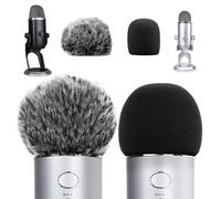 Hezhou 2 Pezzi Schermo del vento in schiuma Filtro Pop Peloso Filtro Filtri antipop e antivento Filtri anti-pop Windscreen Grande Copertura Microfono (per Blue Yeti Mic/Pro Microphone)