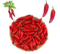 Hezhou 60 pezzi Mini Artificiale Peperoncino Finto Peperoncini Verdure Artificiale Falso Verdure decorative Artificiale Pepe Decorativo Falso Ortaggio Casa Festa Festival Decorazione (Rosso)