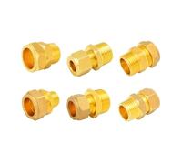HF Mont Raccordo a compressione for tubo da 8-42 mm Ghiera in ottone Unione BSPP Filettatura maschio Giunto a compressione tipo ghiera diritta Acqua Gas Carburante(6mm,2")