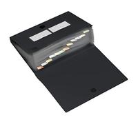 HF2 - Cartella espandibile formato A4, 12 linguette, colore: Nero