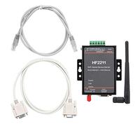 HF2211 Serial Server RS232/485/422 to WIFI & Ethernet DTU Network Communication 5-36VDC, Serial to WiFi or WiFi to Ethernet Converter Support Dual Ethernet Ports