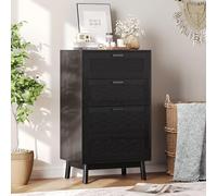 HFASD Cassettiera in rattan con 4 cassetti, credenza per camera da letto, cassettiera in legno, moderna fattoria, per camera da letto, soggiorno, corridoio