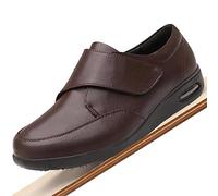 HFCY Scarpe per Diabetici da Uomo Scarpe Pianta Larga per I Piedi Gonfi Scarpe in Pelle Uomo Casual,Brown-EU45/275mm