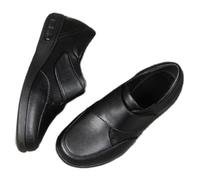 HFCY Scarpe per Diabetici da Uomo Scarpe Pianta Larga per I Piedi Gonfi Scarpe in Pelle Uomo Casual,Black-EU42/260mm