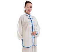 HFCY Uniforme per arti marziali Tai Chi e Kung Fu, abbigliamento tradizionale cinese Wing Chun per uomini e donne, bianco-XL