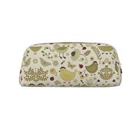 Hfderw Art Déco, astuccio in pelle con cerniera, portatile, astuccio per matite, beauty case per il trucco, colore argento, taglia unica, Art Déco, argento, taglia unica, argento, Taglia unica, Art
