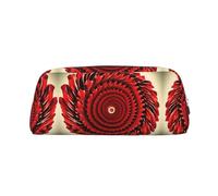 Hfderw Art Déco, astuccio in pelle con cerniera, portatile, astuccio per matite, beauty case per il trucco, colore argento, taglia unica, Art Déco, argento, taglia unica, argento, Taglia unica, Art