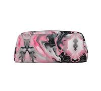 Hfderw Art Déco, astuccio in pelle con cerniera, portatile, astuccio per matite, beauty case per il trucco, colore argento, taglia unica, Art Déco, argento, taglia unica, argento, Taglia unica, Art
