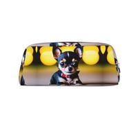 Hfderw Art Déco, astuccio in pelle con cerniera, portatile, astuccio per matite, beauty case per il trucco, colore argento, taglia unica, Art Déco, argento, taglia unica, argento, Taglia unica, Art