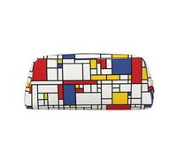 Hfderw Astuccio in pelle con cerniera per matite e matite, portatile, borsa per cosmetici, Oro, One Size, Art Deco