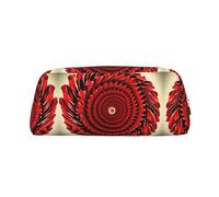 Hfderw Astuccio in pelle con cerniera per matite e matite, portatile, borsa per cosmetici, Oro, One Size, Art Deco